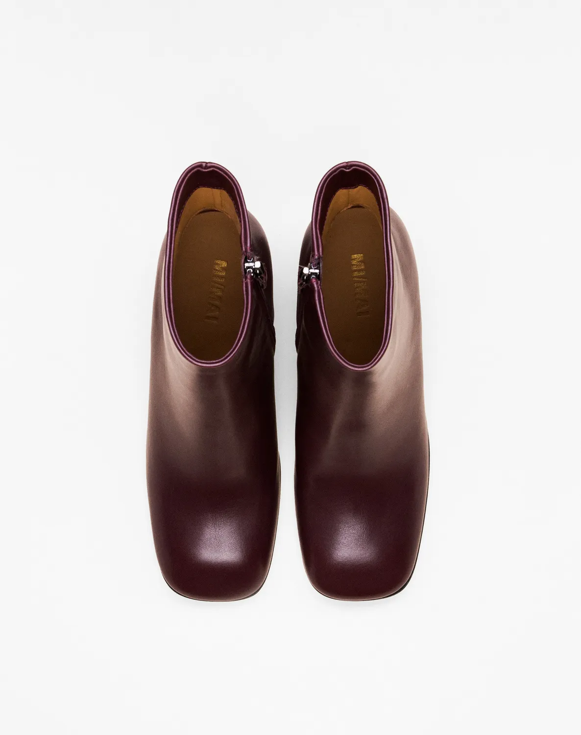 Mi/Mai Rams bottines bordeaux bout carré talon haut