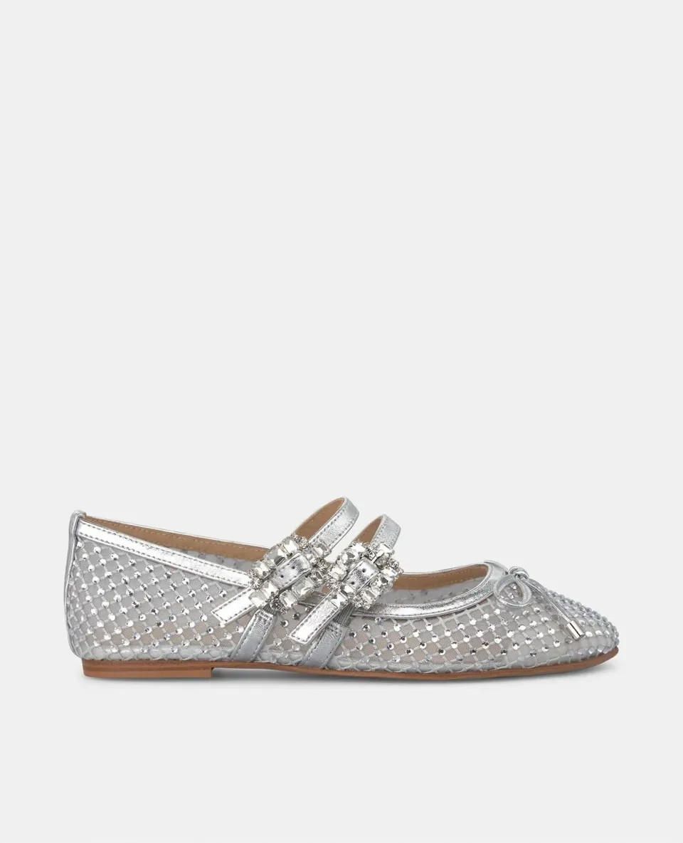 Alma en Pena V250532 ballerines argent résille strass plates