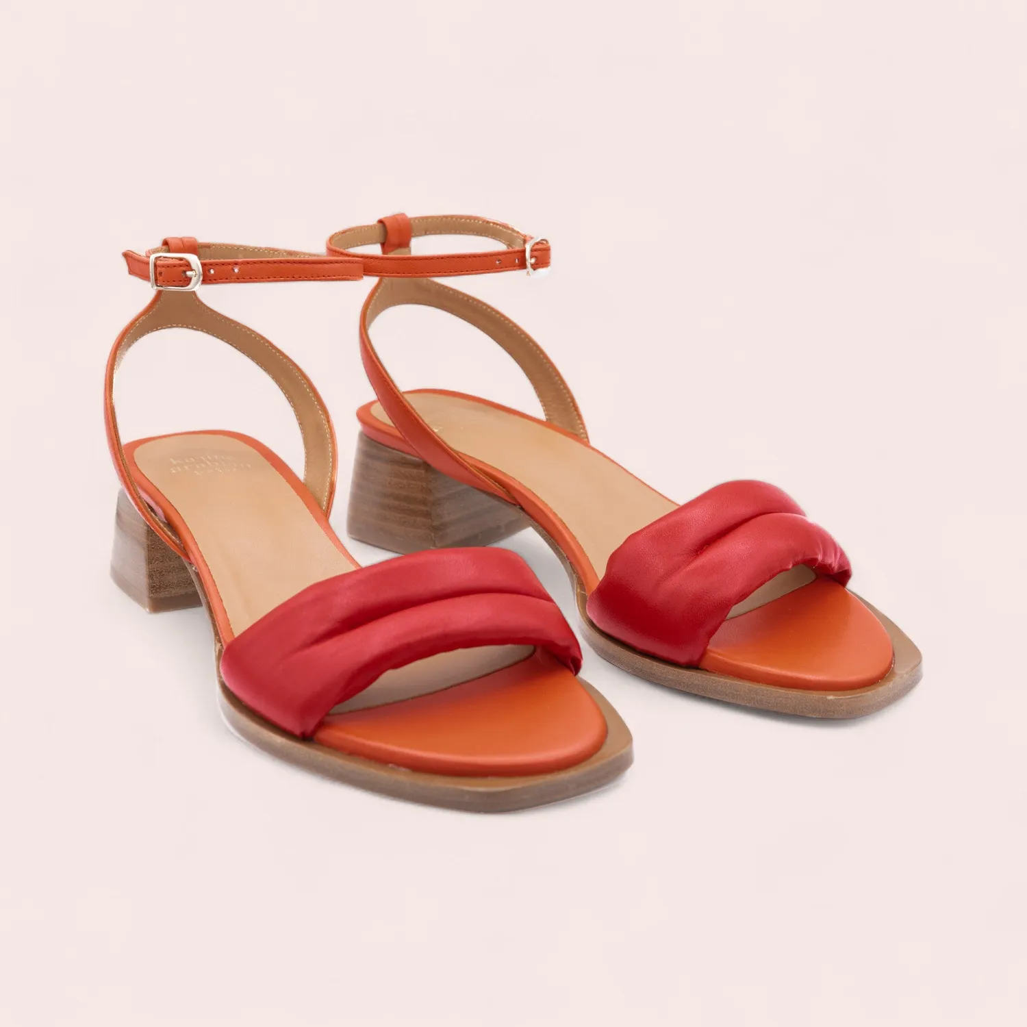 Karine Arabian Loana sandale cuir rouge talon 50mm