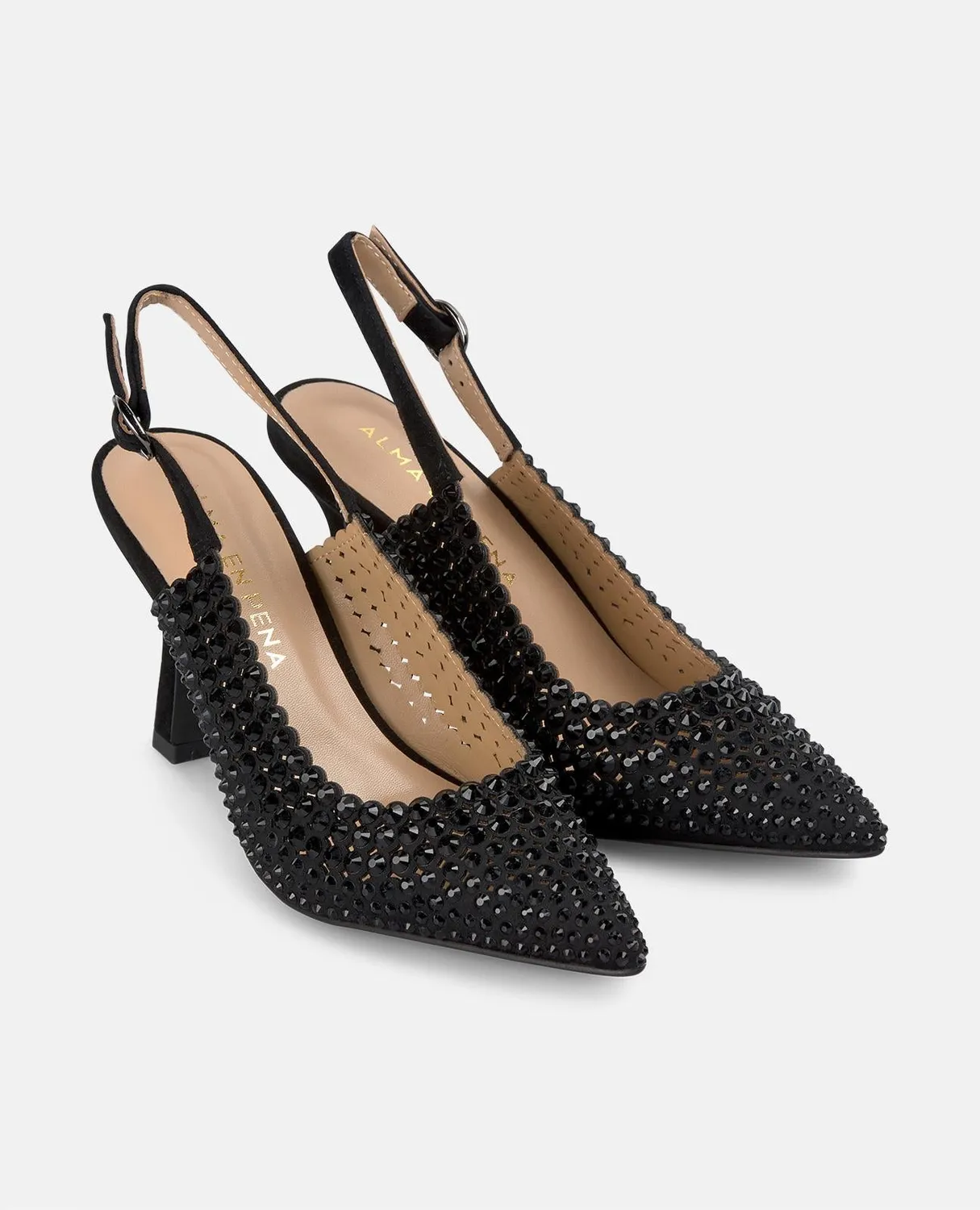 Alma en Pena V250616 escarpins noirs strass talon 9 cm
