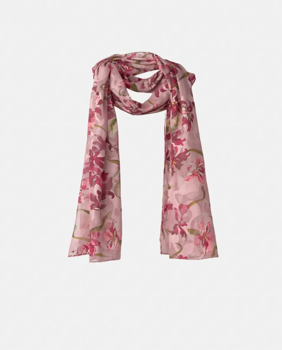 Alma en Pena V26AC102 foulard floral fuchsia 200x70 cm