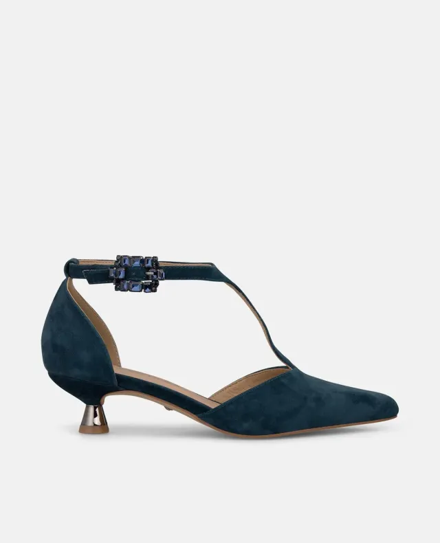 Alma en Pena I260202 escarpins daim bleu talon 4 cm