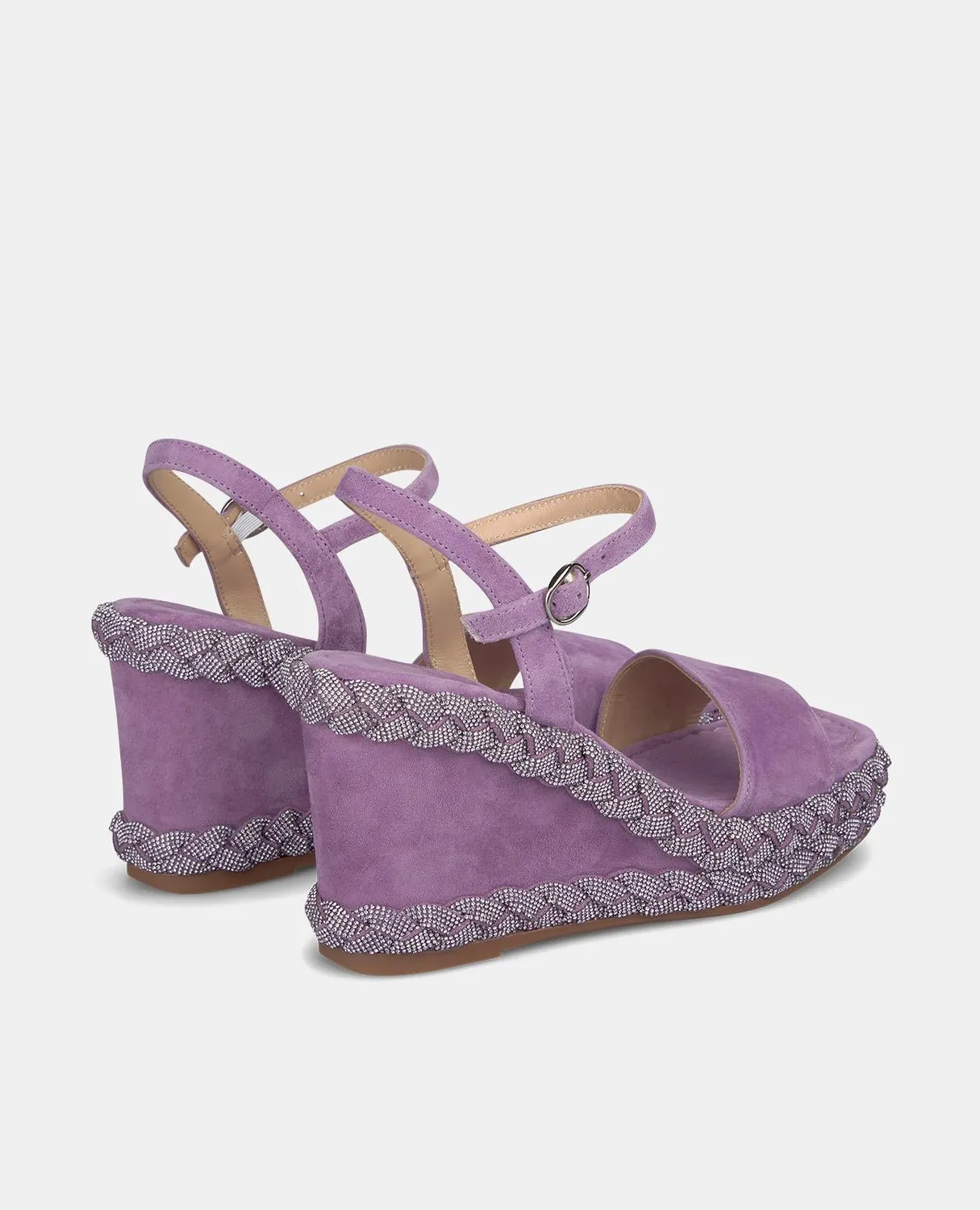 Alma en Pena V240941 sandales violet cuir compensé