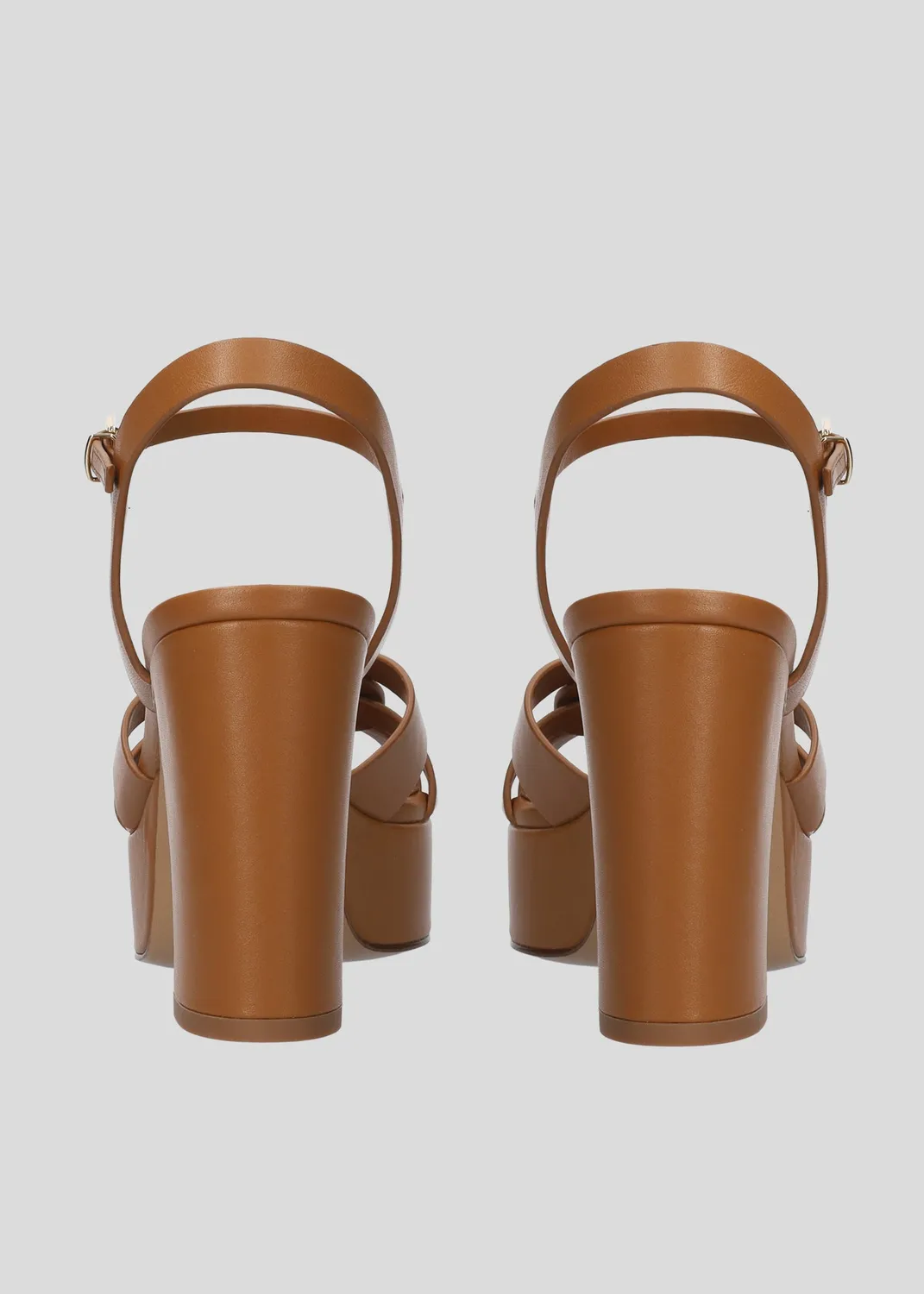 Lola Cruz Aria 95 sandales plateforme camel talon 9,5 cm