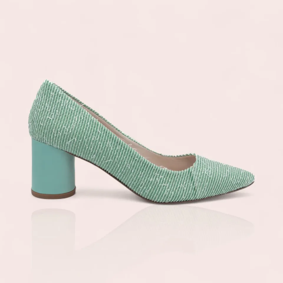Karine Arabian Lilly escarpin vert tissu talon 60mm