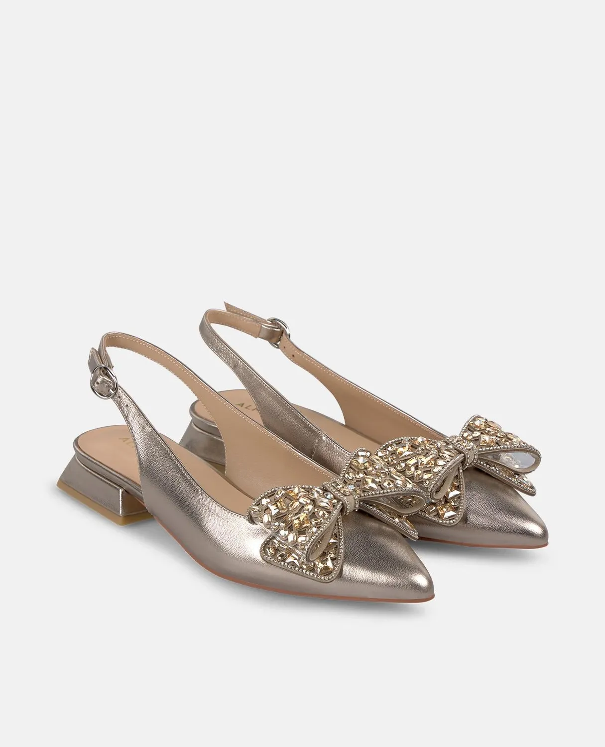 Alma en Pena V250495 ballerines plates bronze nœud cuir