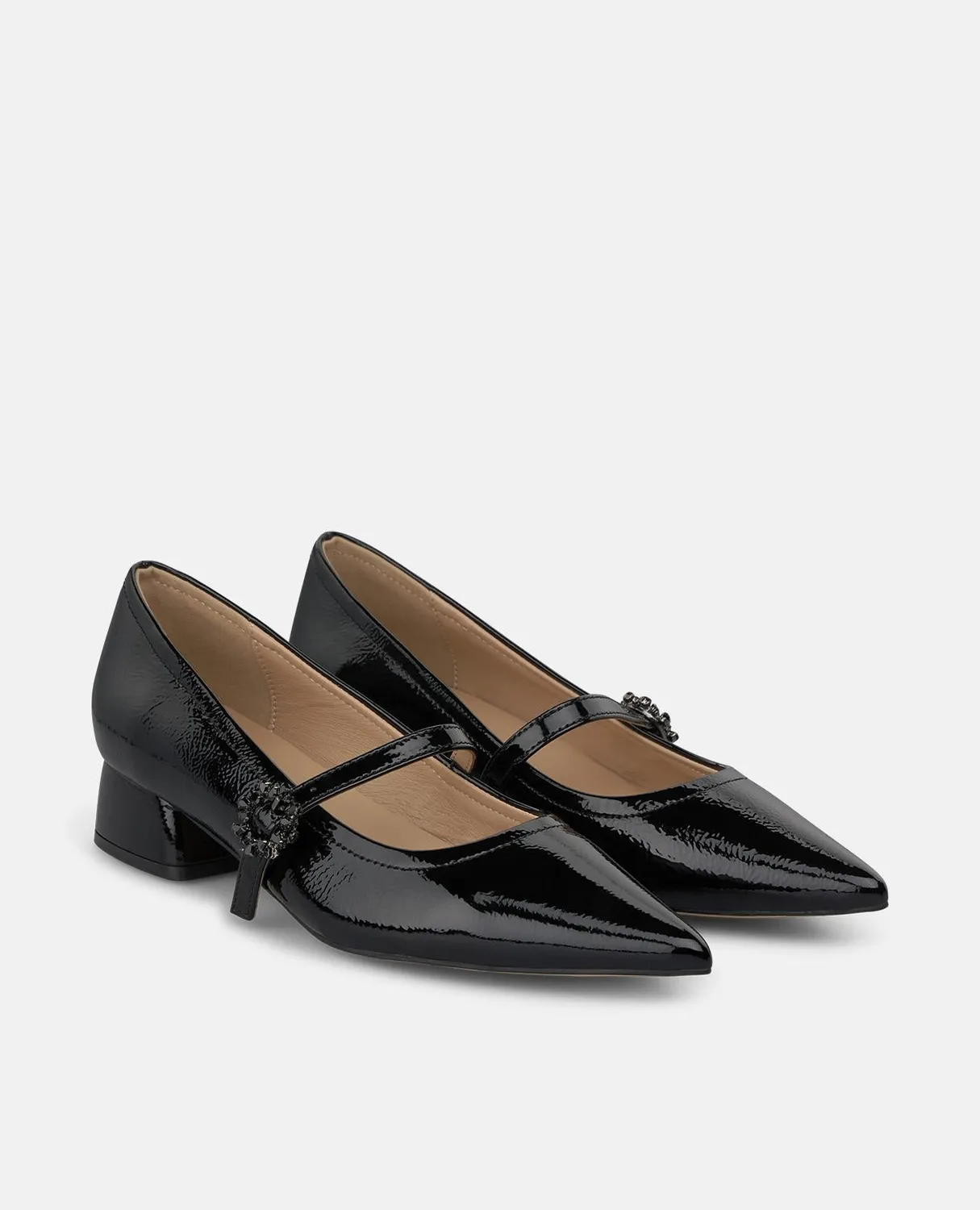 Alma en Pena I260183 ballerines noires cuir verni boucle