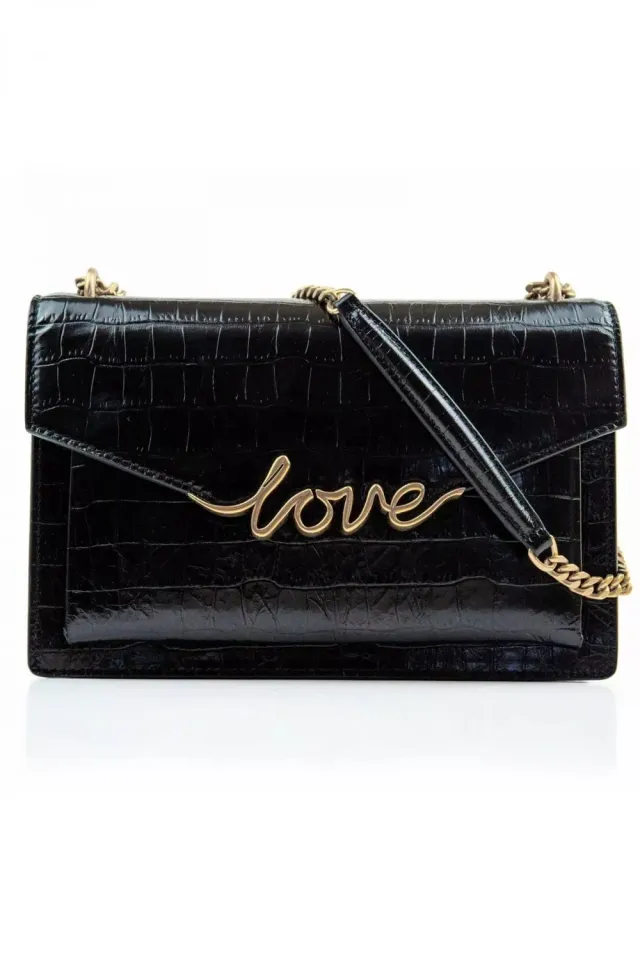 Mi/Mai Premier Amour Black Croc sac cuir croco