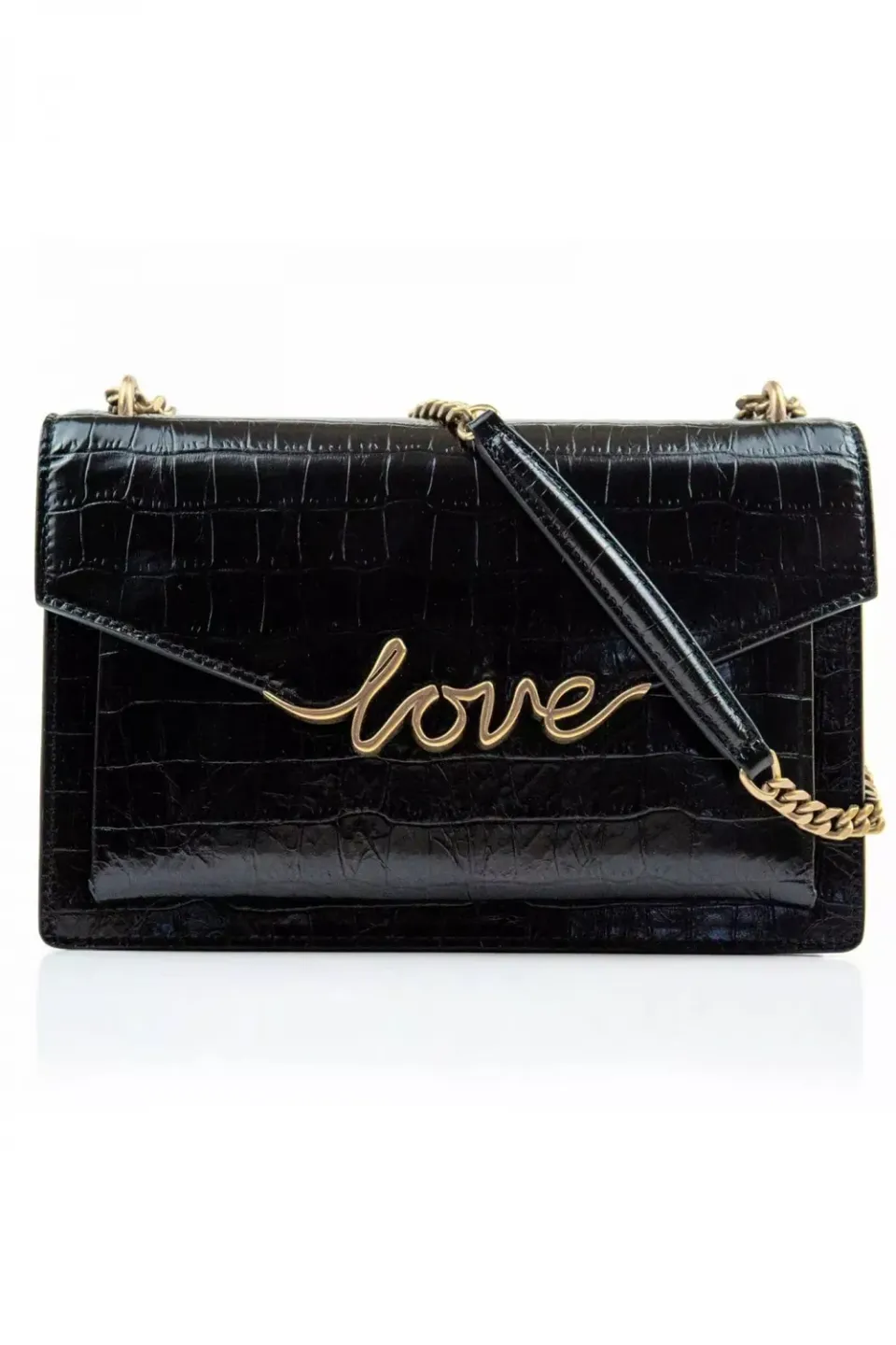 Mi/Mai Premier Amour Black Croc sac cuir croco