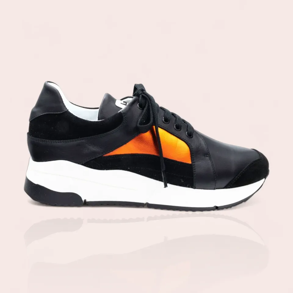 Karine Arabian Emma sneaker cuir noir cuivre 41 semelle 25 mm
