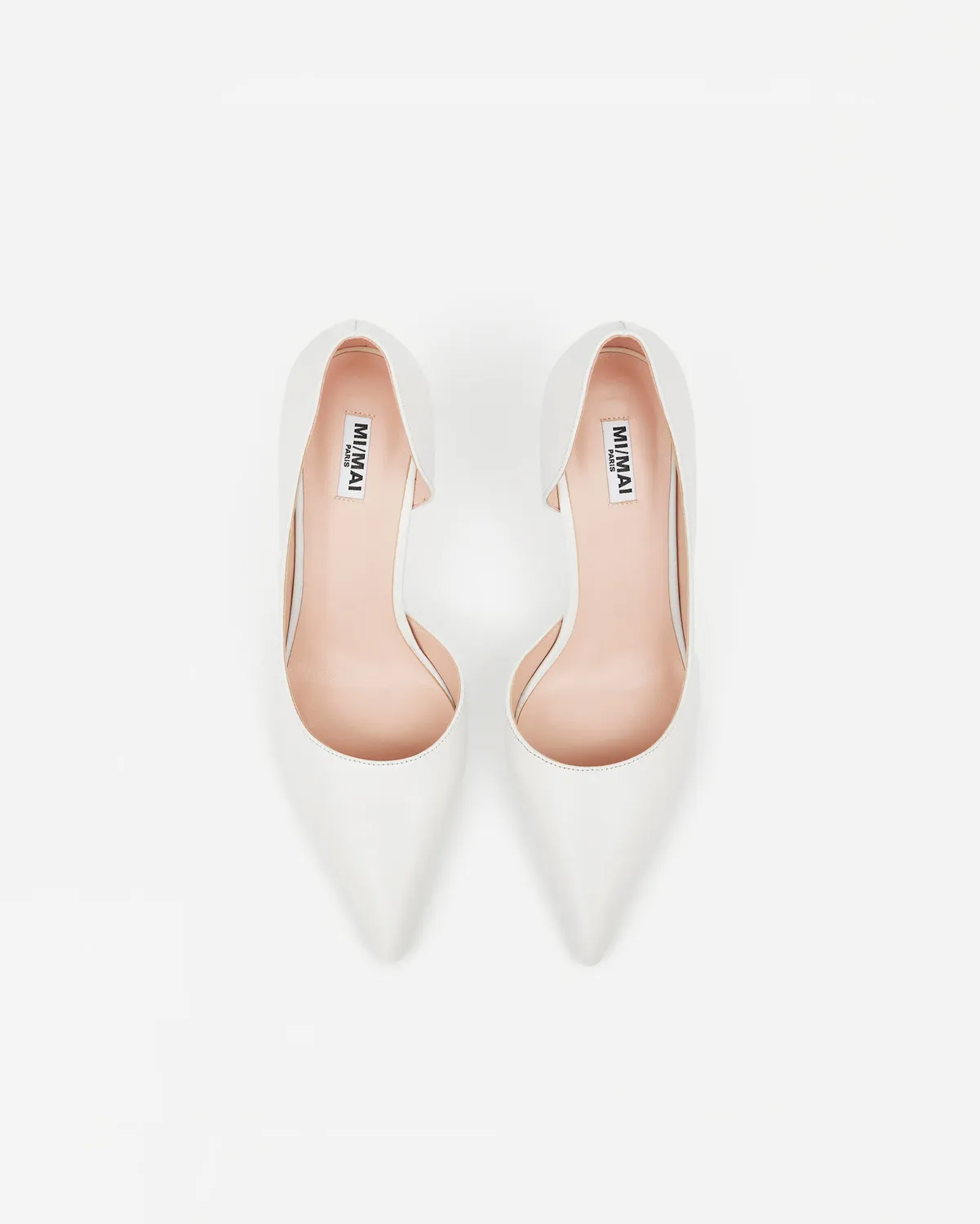 Mi/Mai Kelly Pure White escarpins cuir blanc talon 8cm