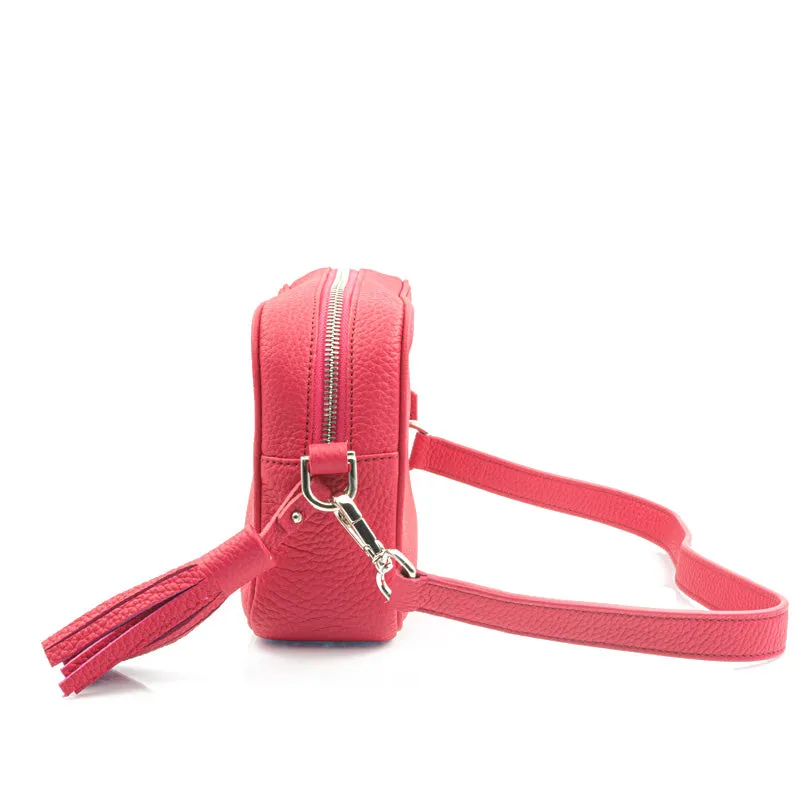 Bégum Paris Adèle sac cuir grainé fuchsia