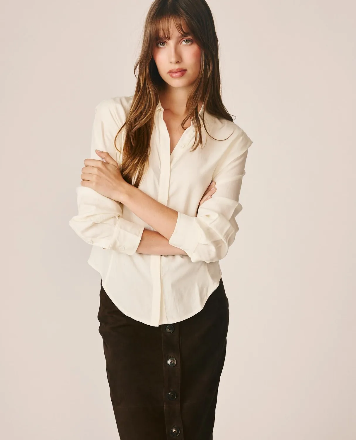 Alma en Pena I26CL0405 chemisier blanc stretch boutonné