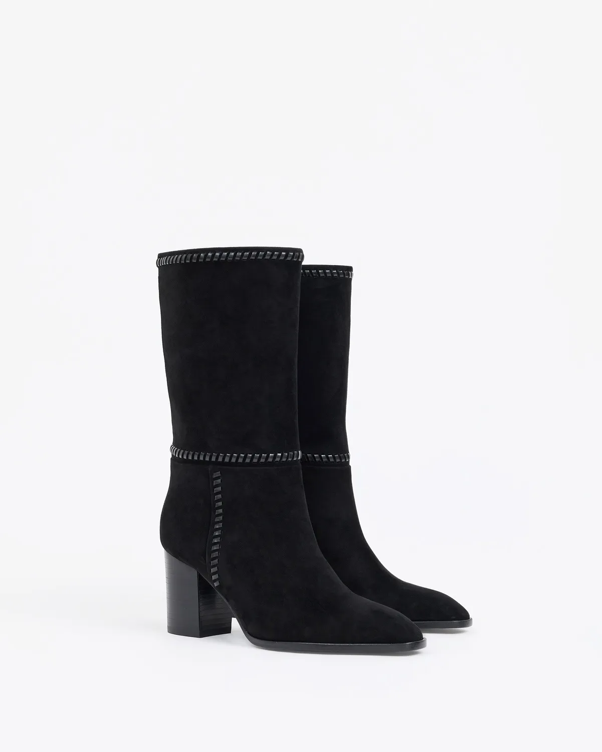 Mi/Mai Colette Black bottes daim noir talon bloc