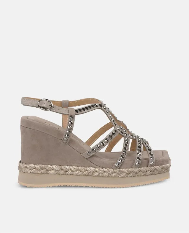 Alma en Pena V251240 compensées marron cuir bout carré 9,8 cm