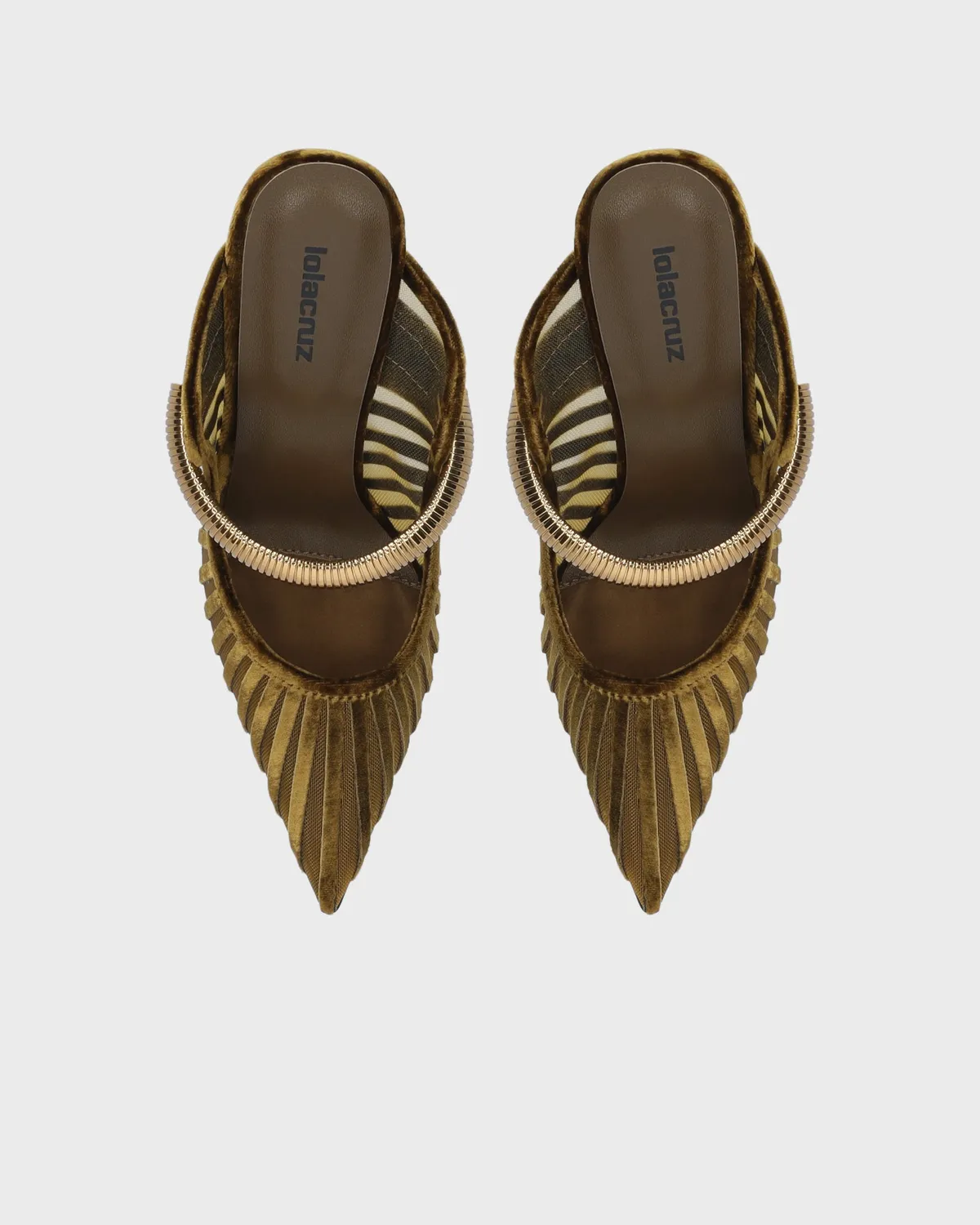 Lola Cruz Alexa 95 mules ocre talon 95 mm