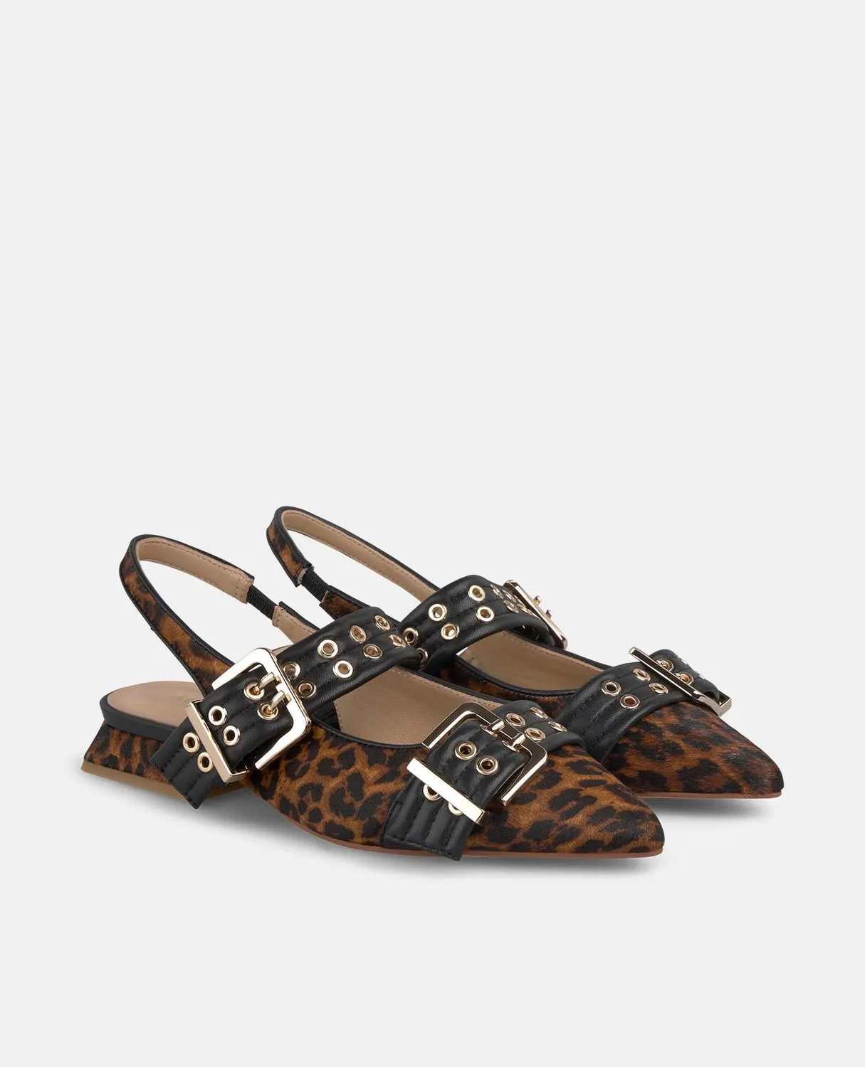 Alma en Pena I250138 mocassins cuir marron 2 cm léopard