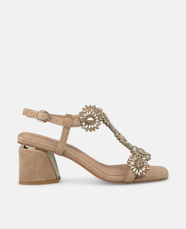 Alma en Pena V250959 sandales sable strass talon bloc 6 cm
