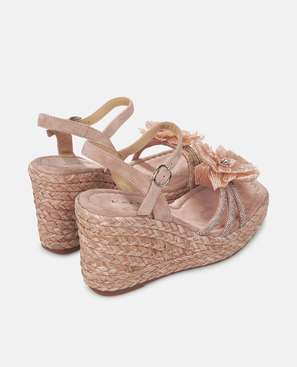 Alma en Pena V251287 compensées rose fleur strass
