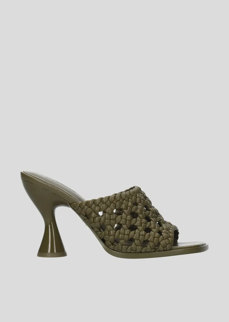 Lola Cruz Roxane Mules 90 mules vert kaki talon 9 cm