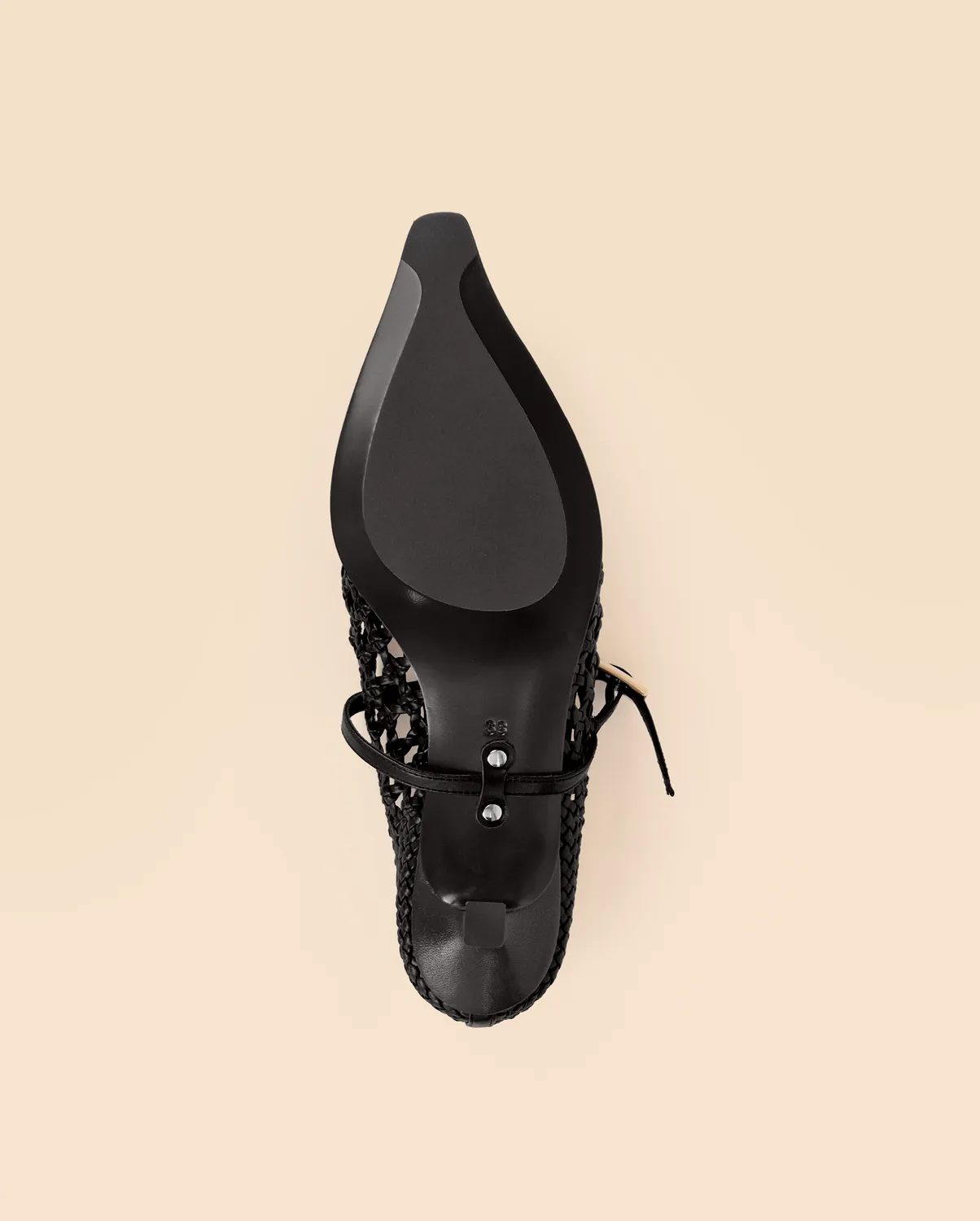 Mi/Mai Suzanne Black mules cuir noir talon 4 cm