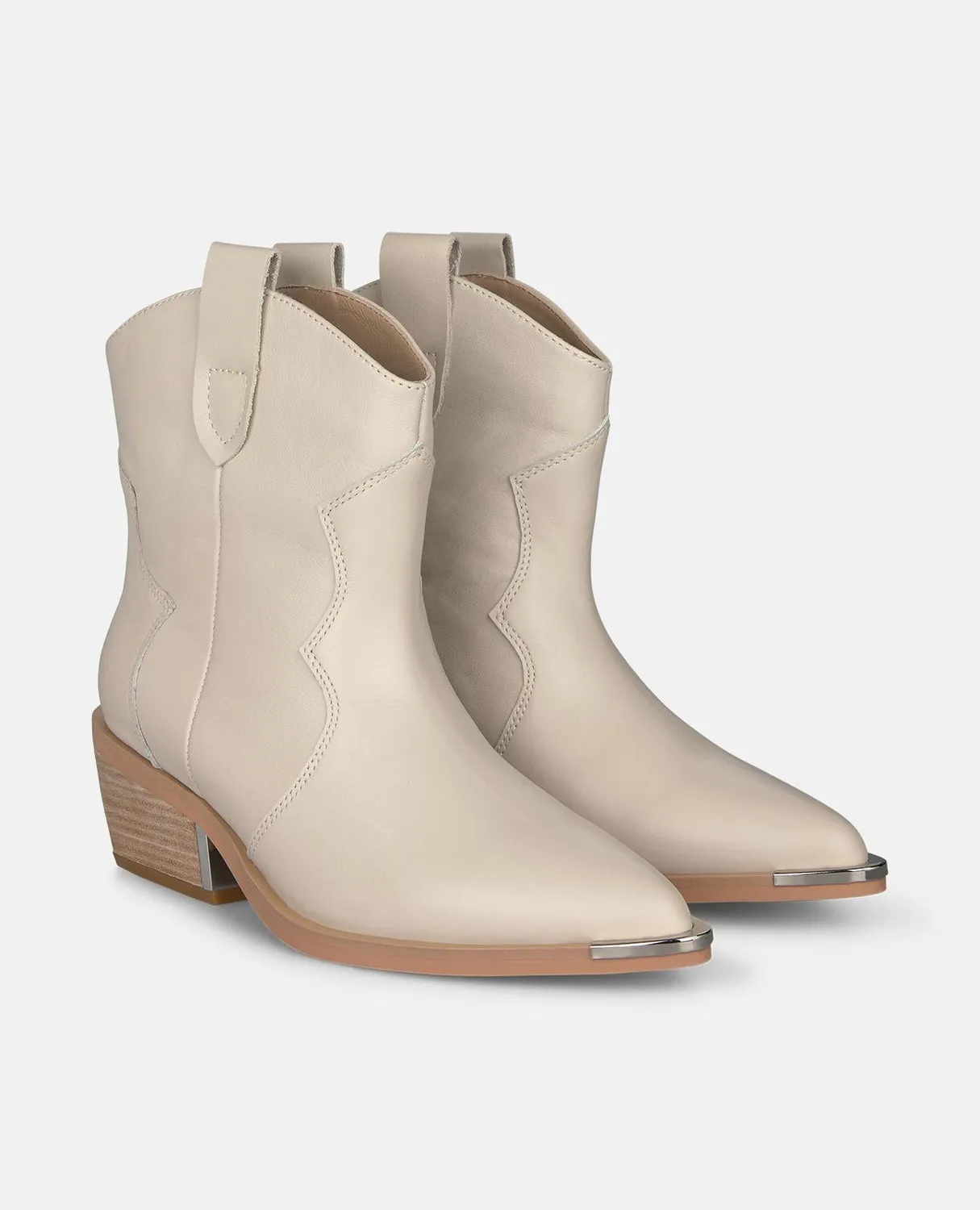 Alma en Pena V260251 bottines cowboy cuir ivoire
