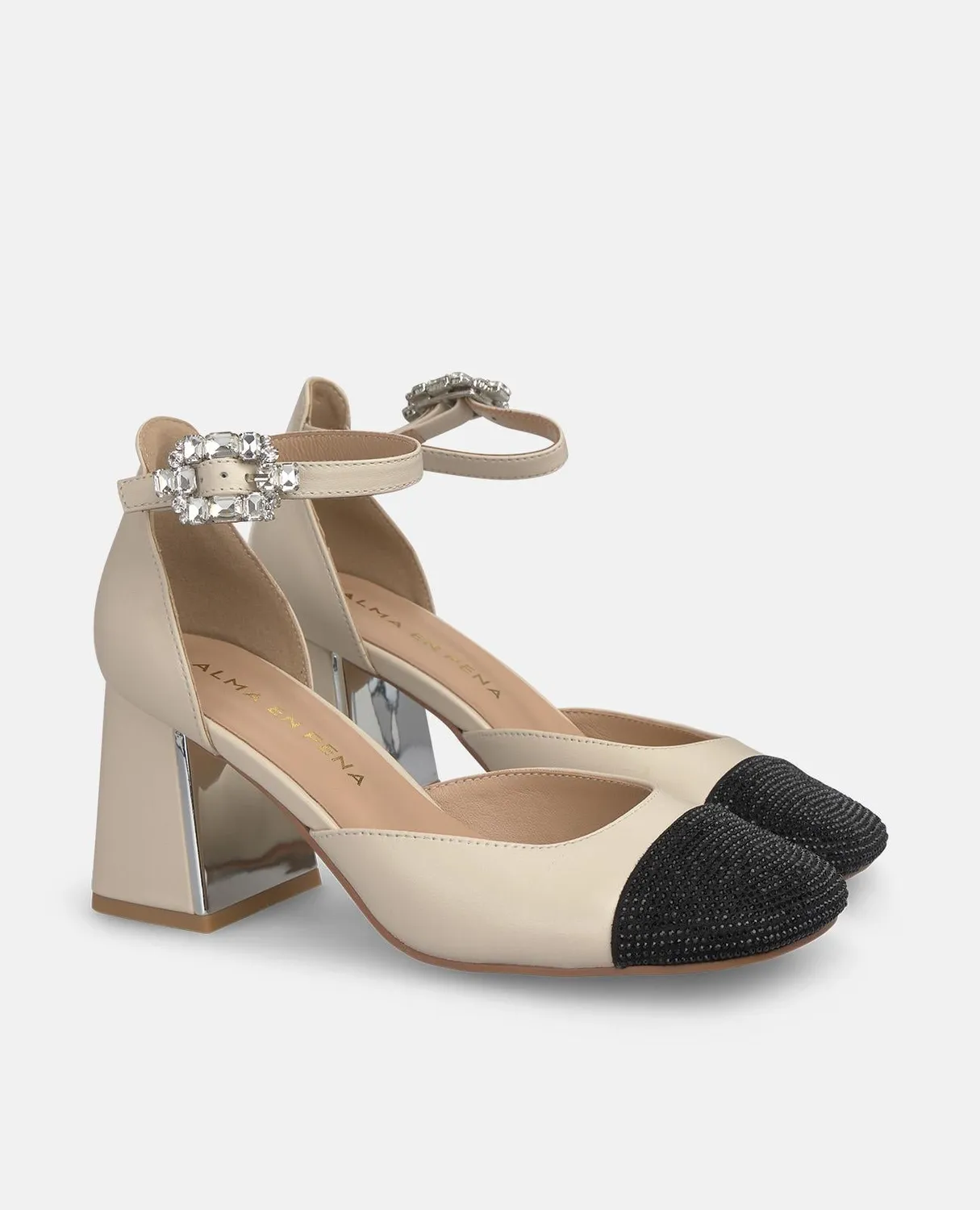 Alma en Pena I250305 escarpins ivoire strass talon 7,2 cm