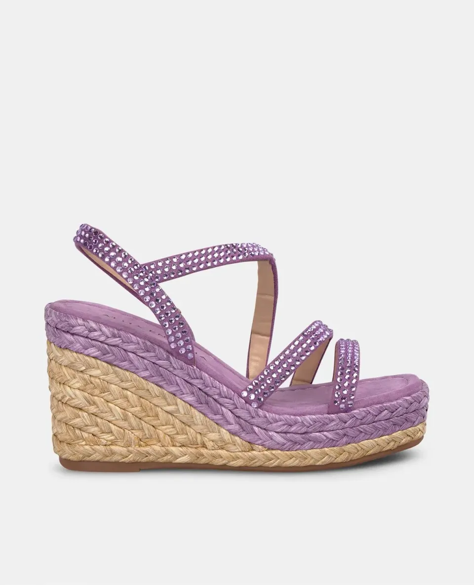 Alma en Pena V2551294 sandale compensée violet strass