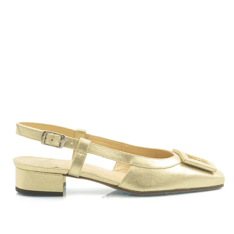 Bégum Paris Lee mules doré bout carré 2 cm