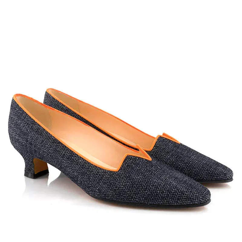 Bégum Paris Marquise escarpins denim foncé 4 cm