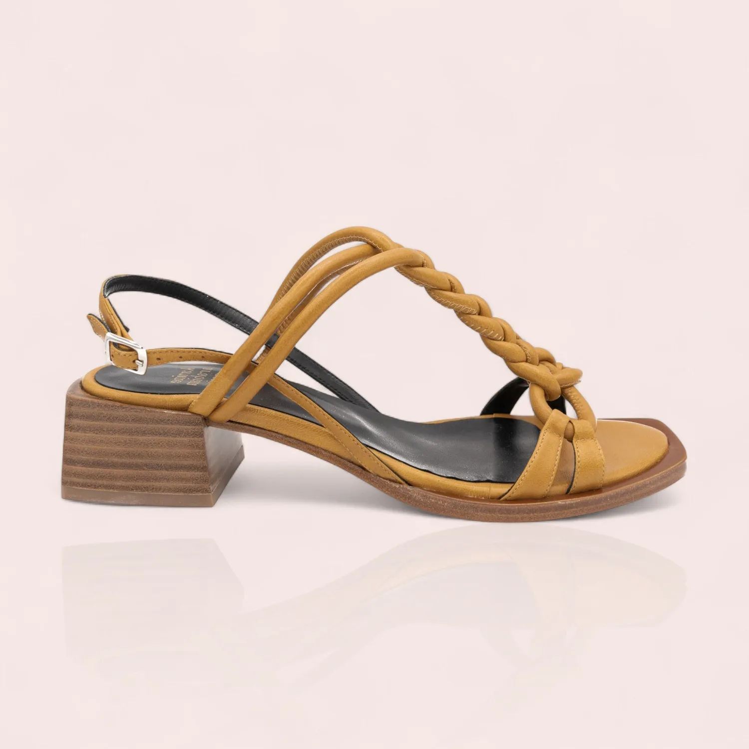 Karine Arabian Elne sandale cuir turquoise petit talon