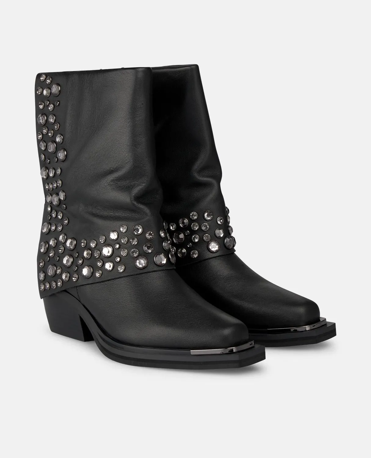 Alma en Pena I250967 bottines cuir noir clous 6 cm