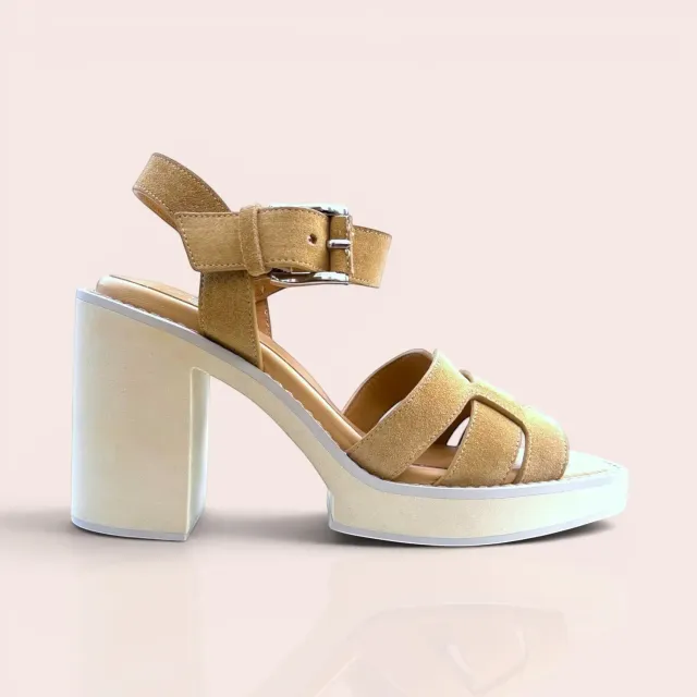 Karine Arabian Havana sandales plateforme velours sable 38