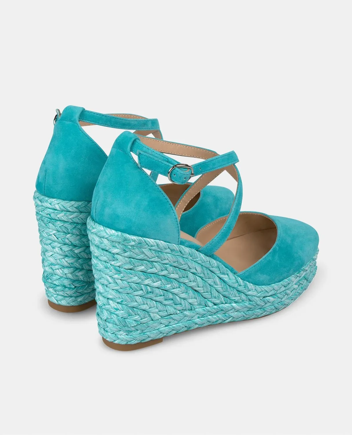 Alma en Pena V2551005 compensées cuir turquoise 8 cm