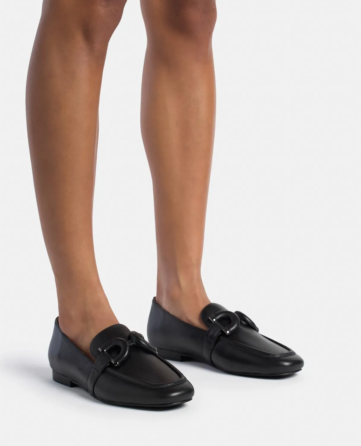 Alma en Pena V250305 mocassins noir cuir sans talon