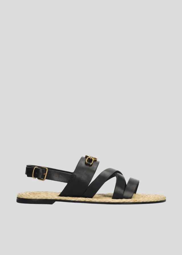 Lola Cruz Lydia sandales plates noir