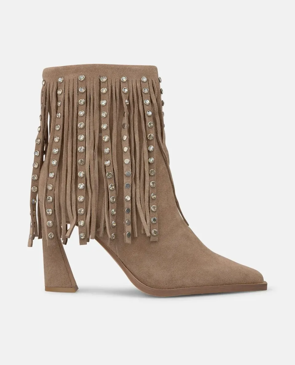 Alma en Pena I260444 bottines ante vison franges 9 cm