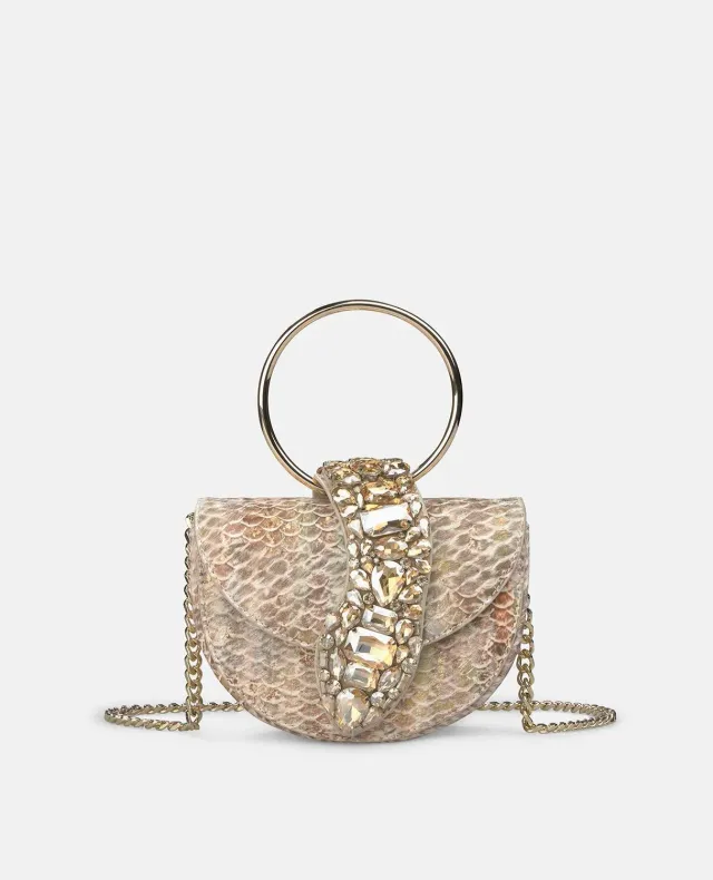 Alma en Pena BG101 sac bandoulière cuir camel serpent