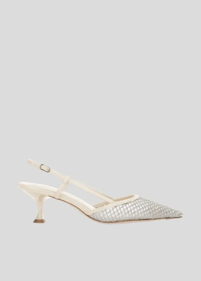 Lola Cruz Ruby 55 escarpins blanc cassé