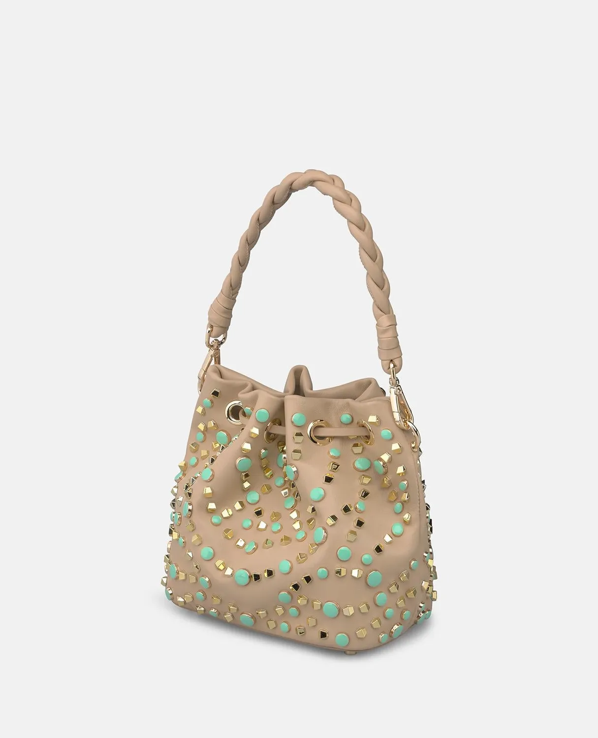 Alma en Pena V26BG037 sac seau camel cuir clouté