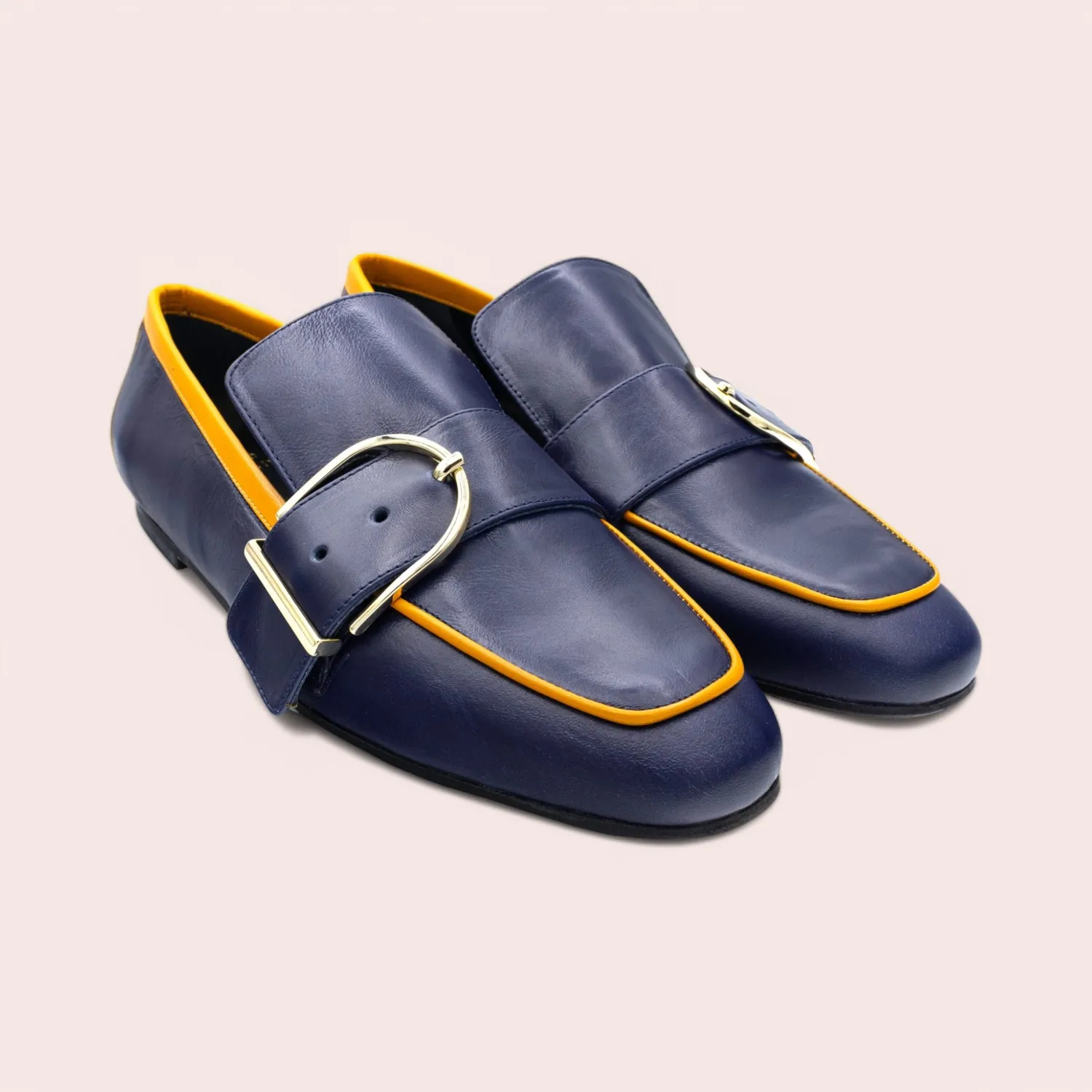 Karine Arabian VIRGINIA mocassins marine cuir 15 mm