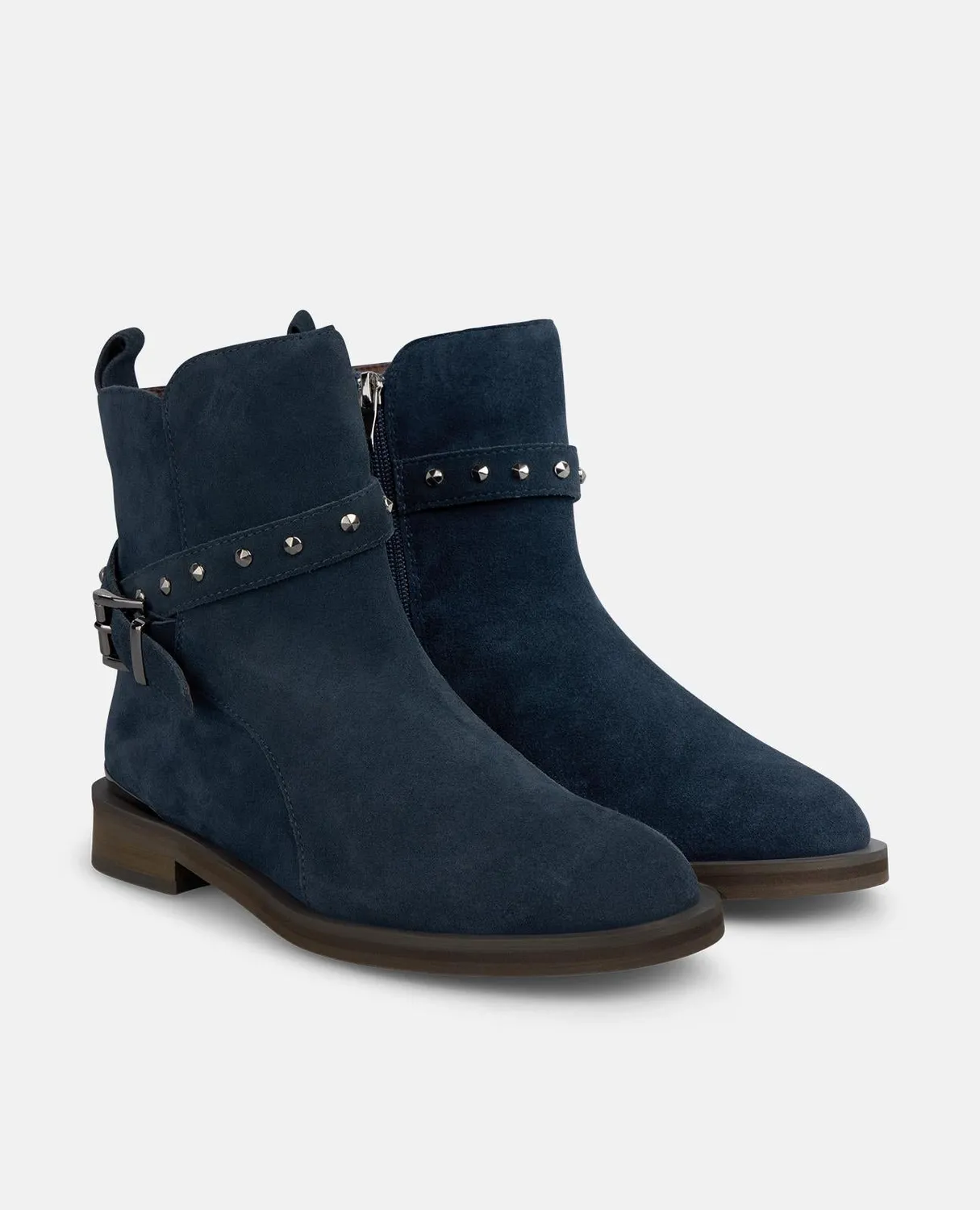 Alma en Pena I2554302 bottines plates bleu marine cloutées