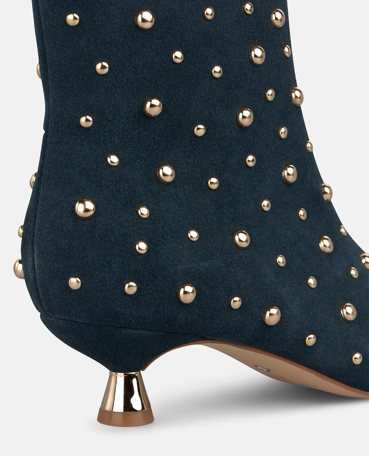 Alma en Pena I260374 bottines daim bleu clous talon 4 cm
