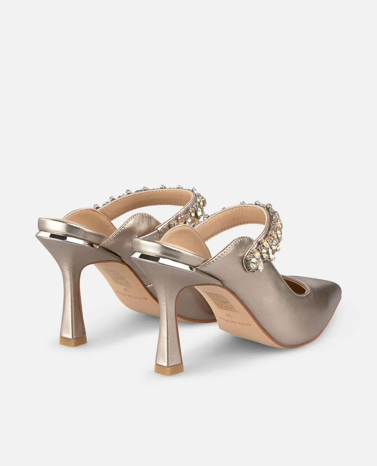 Alma en Pena I250417 escarpins bronze bride strass 9 cm