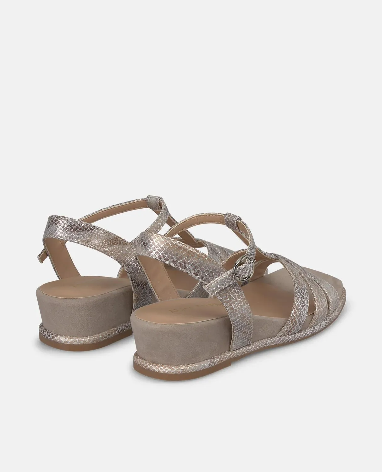 Alma en Pena V2651411 compensées taupe strass 4 cm
