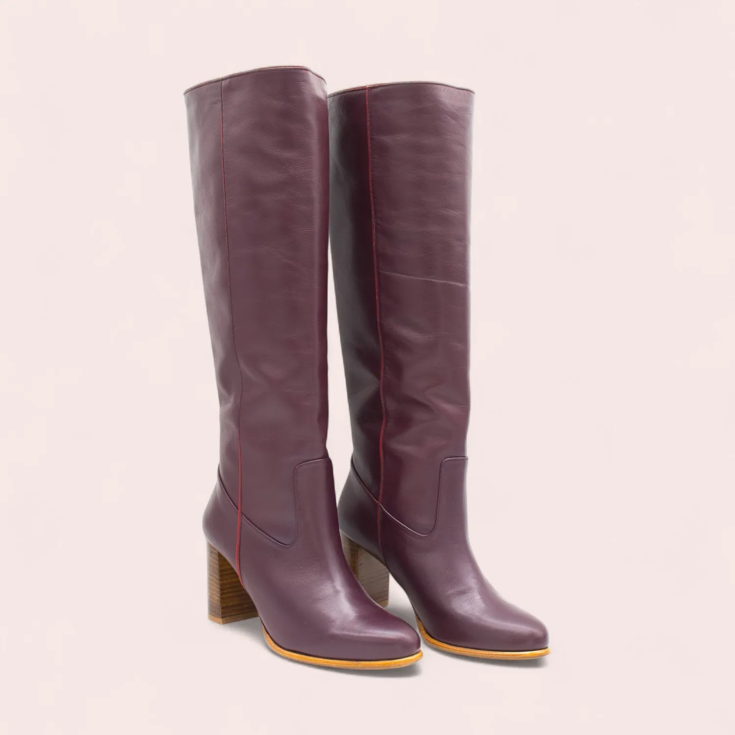 Karine Arabian Anne botte cuir bordeaux 39 talon 70 mm