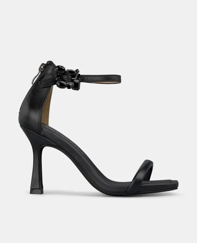 Alma en Pena V250835 sandales talon noir boucle joyau