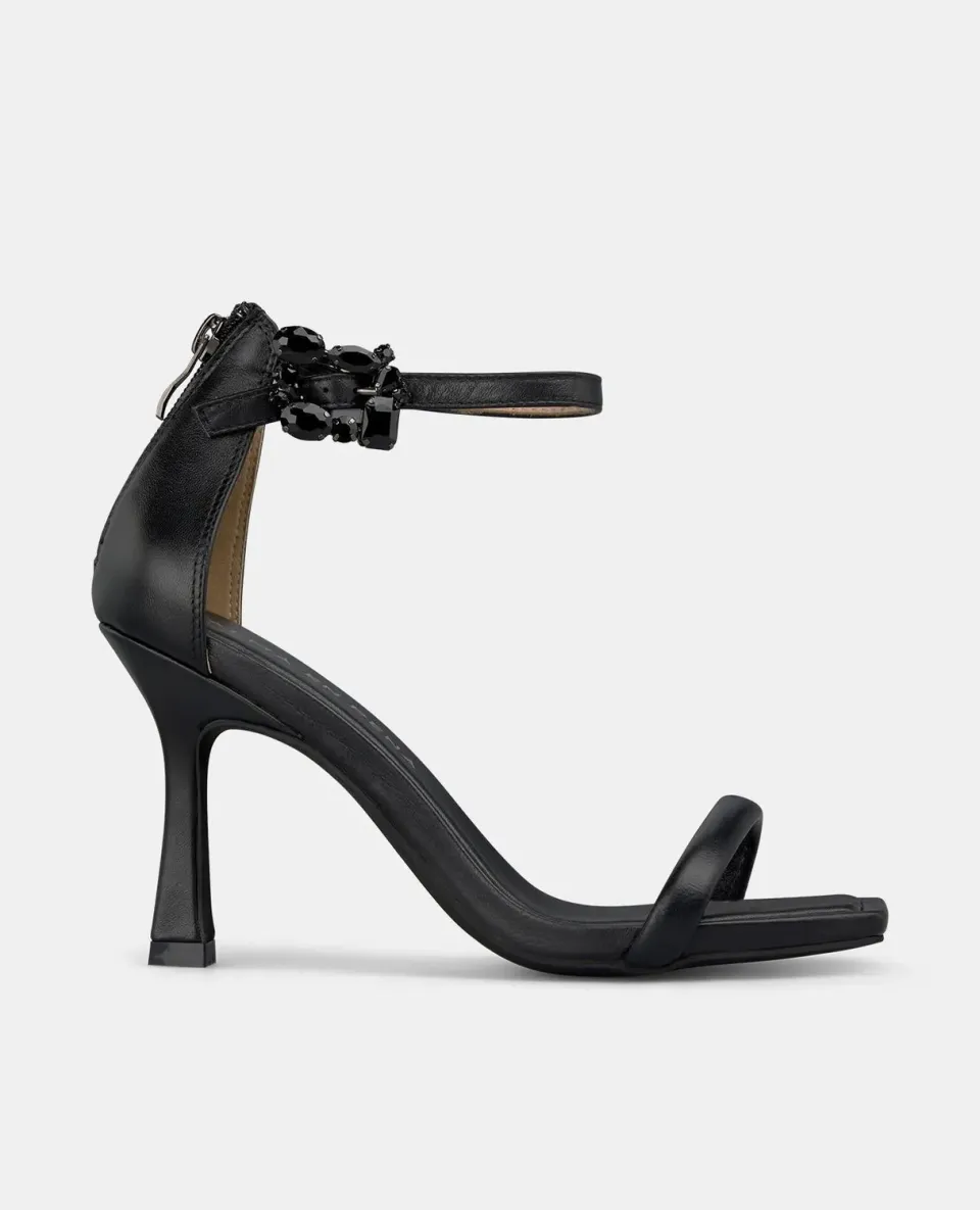 Alma en Pena V250835 sandales talon noir boucle joyau