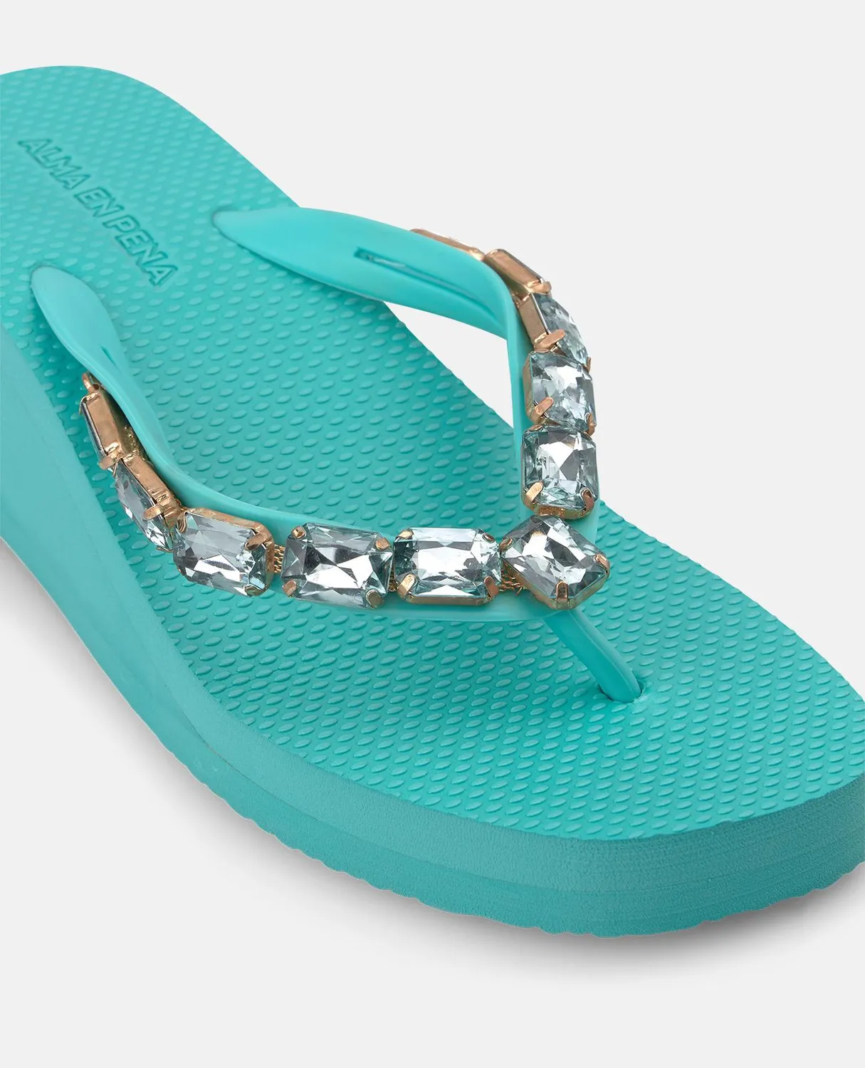 Alma en Pena V269013 tongs plateforme turquoise