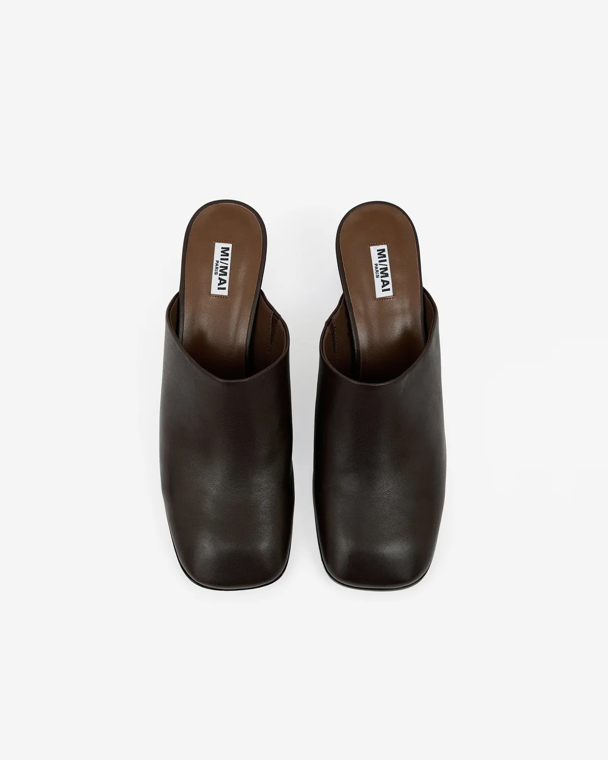 Mi/Mai Junya Low Chocolate sabots cuir marron